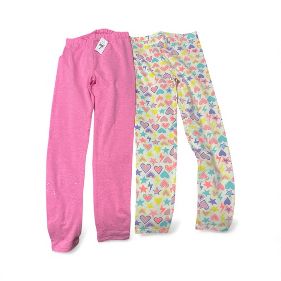 GAP Pink and Multicolor Heart Leggings Set Size Medium (8) NWT - Picture 2 of 3